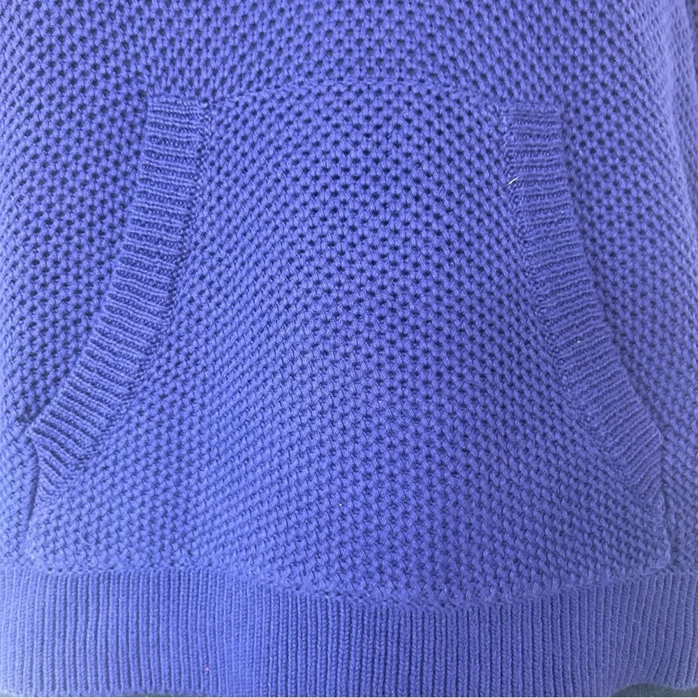 Lauren Ralph Lauren Waffle Knit 100% Cotton Hoodie Purple/Blue Size Large - Picture 7 of 16